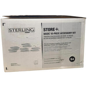Sterling Store+ Basic 10-Piece Shelf Bin Caddy Accessory Kit in White 88028700-0